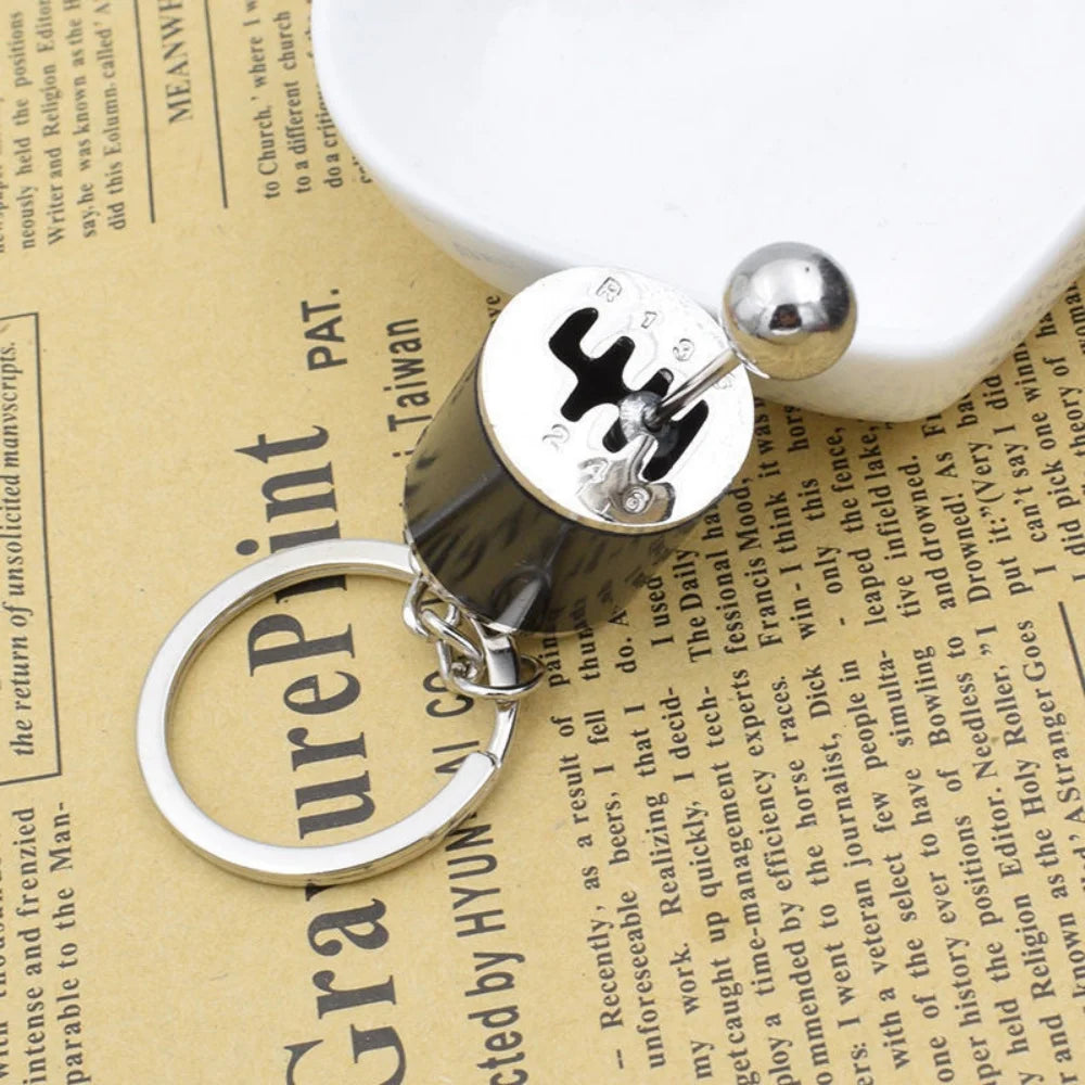 Gearbox suspension mini turbocharger keychain for car modification gear shifter keychain creative and personalized gear shift