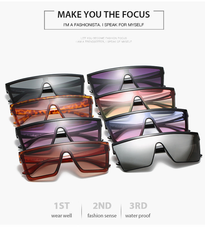 2023 Vintage Male Flat Top Sunglasses Men Brand Black Square Shades UV400 Gradient Sun Glasses For Women Cool One Piece Designer