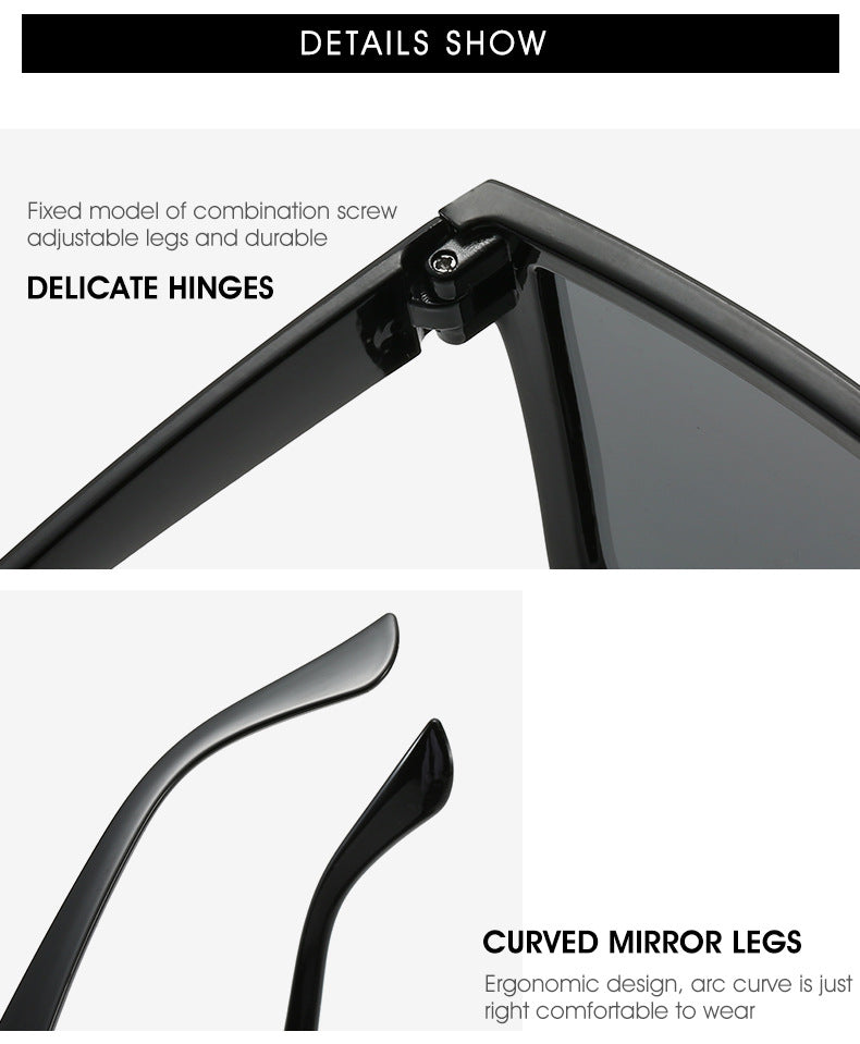 2023 Vintage Male Flat Top Sunglasses Men Brand Black Square Shades UV400 Gradient Sun Glasses For Women Cool One Piece Designer