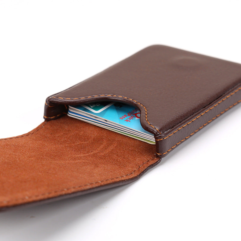 Sized Stitched PU Leather Credit Card Holder Visiting Business Card Case Wallet with Magnetic Shut for Men & Women