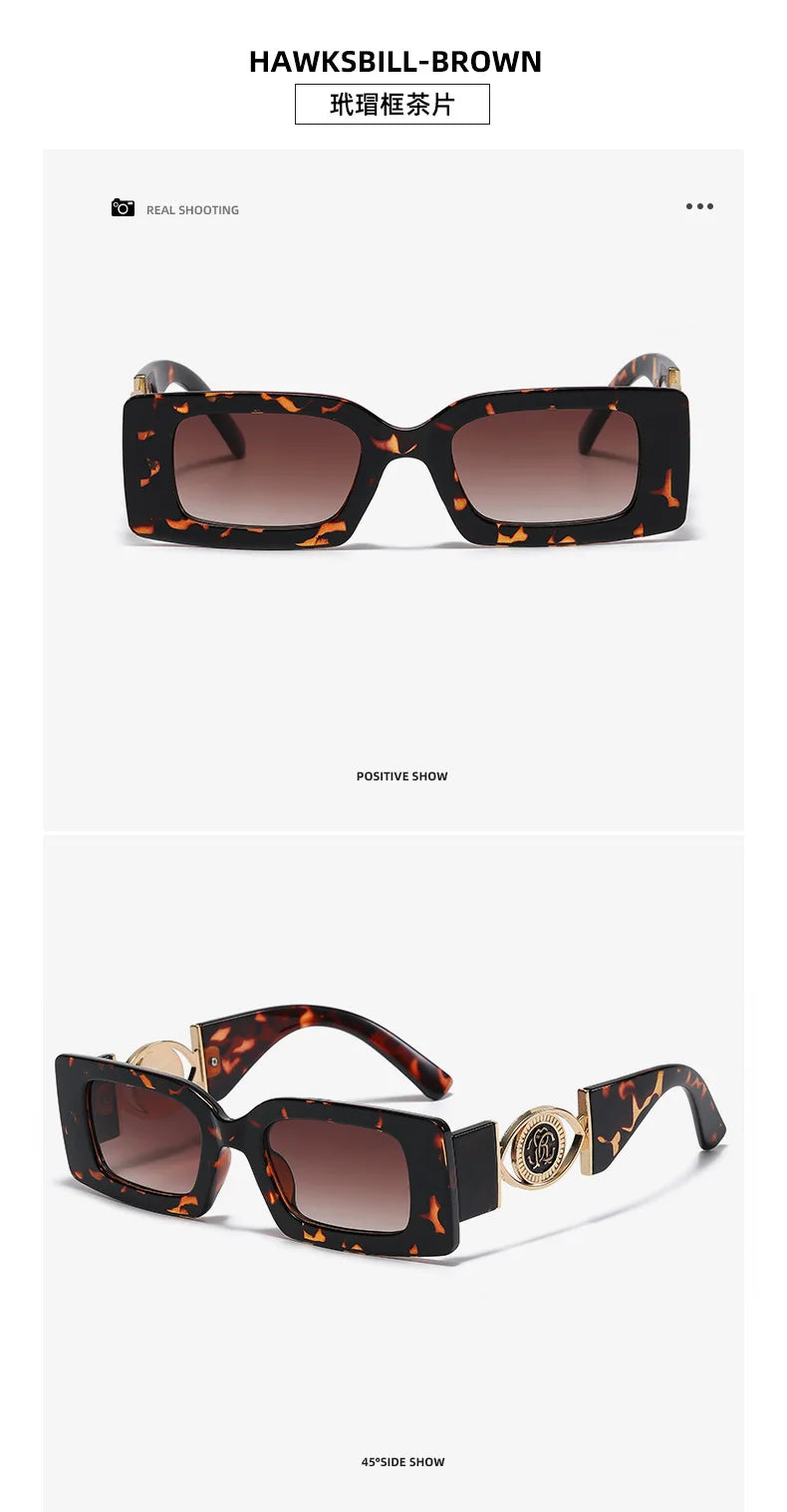 Retro Square Sunglasses For Women Men Vintage Small Frame Fashion Luxury Designer Sun Glasses UV400 Eyewear Trending Products