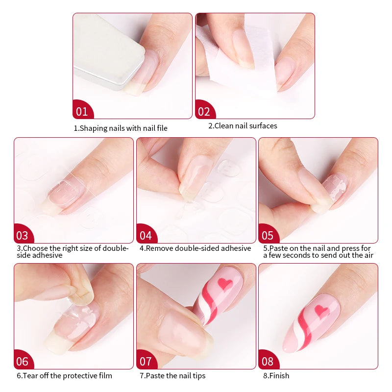 False Nail Tips Extension System Full Cover Sculpted Coffin False Fake Nail Tips DIY Practice Manicure Tools Quick Building Mold