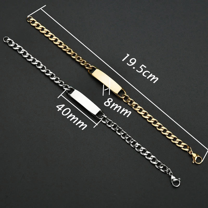 Letdiffery Personalized Eyes Photo Bracelets Stainless Steel Custom Laser Engrave Picture Name Date Men Women Kids Bracelet Gift