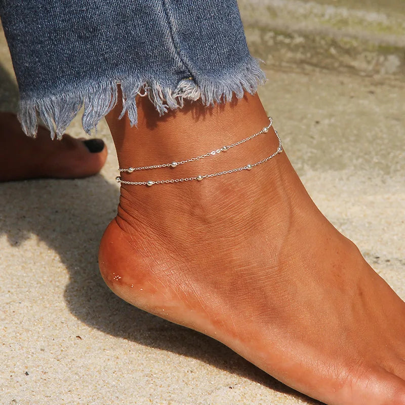 Geometric Ankle Big Circle For Women Foot Anklet Bracet Summer Beach Barefoot Sandals Bracelet Ankle on the leg Female