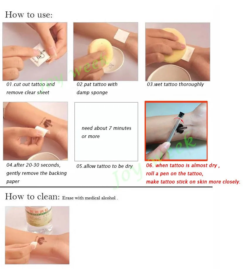 Waterproof Temporary Tattoo Sticker Anime Cartoon Kids Sea Love Pattern Flash Tatoo Fake Tatto Body Art for Woman Men