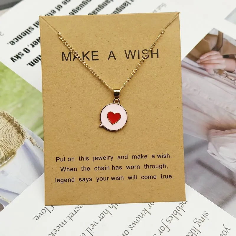 Romantic Sweet  Simple Heart Shape Pendant Link Chain Necklaces for Women Girls Wedding Engagement Accessories Jewelry Wholesale