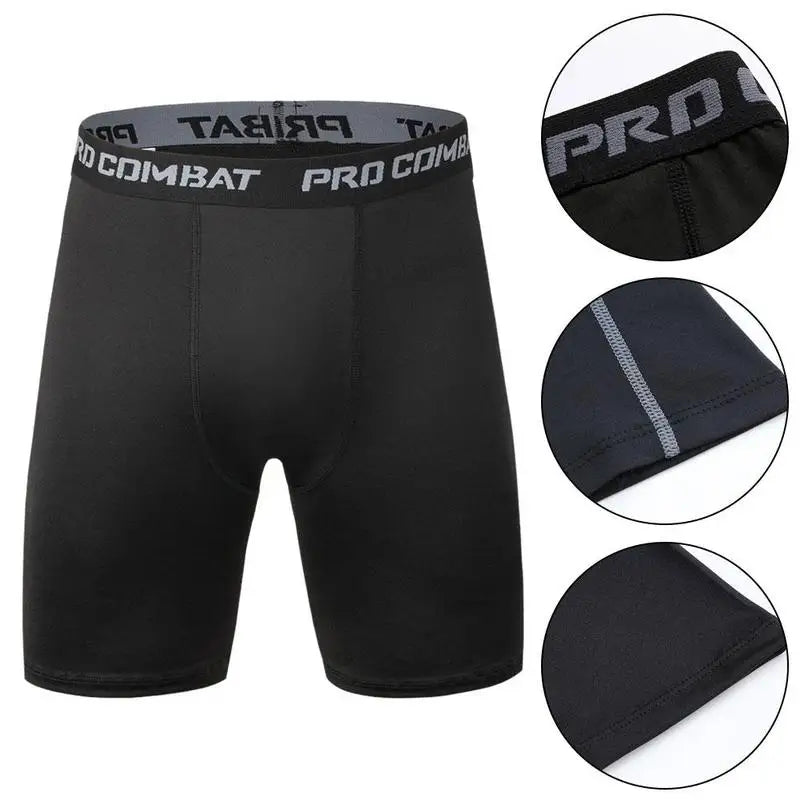 Men's Leggings Compression Pants Sports Tights Basketball Quick-drying Fitness Training Shorts Running Five-point Pants Bottoms