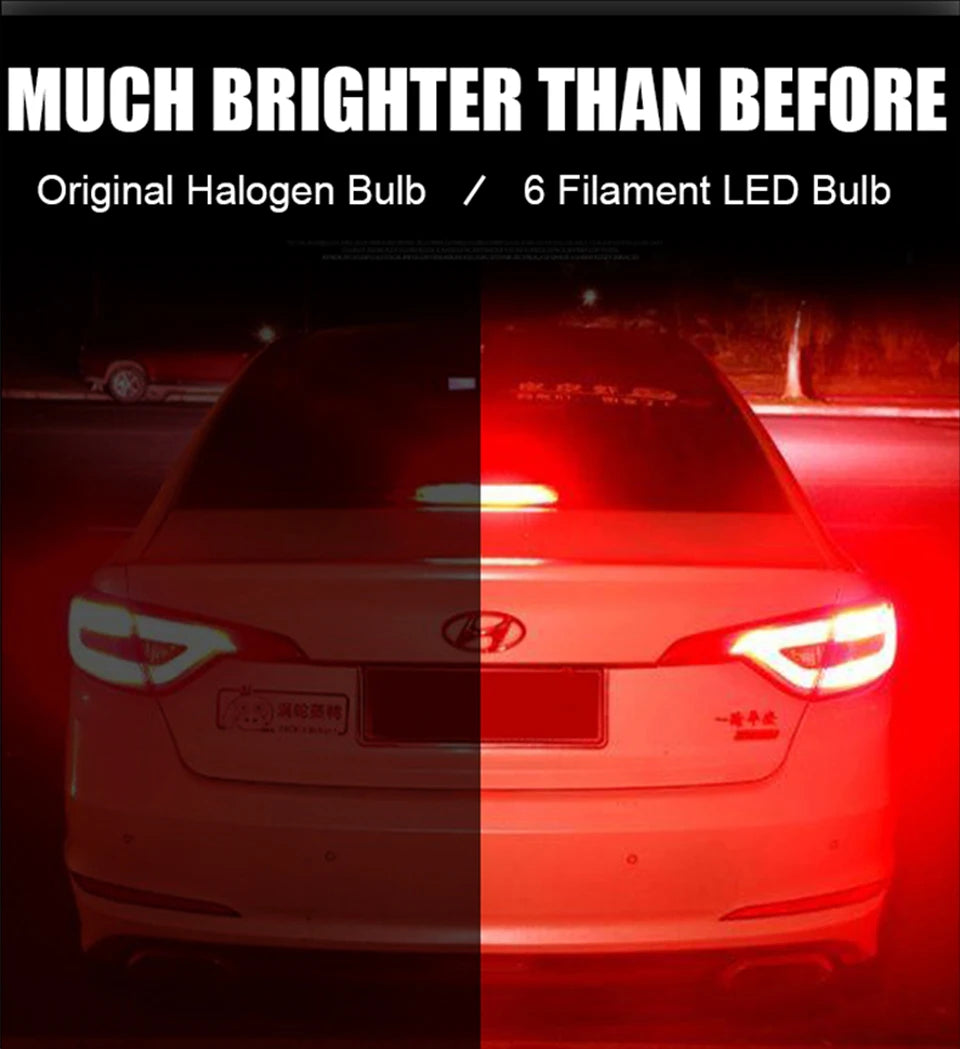 1X Ba15s 1156 Led P21W Vehicle Reverse Turning Lamp 6 Filament Chip Car Light Bulb S25 Auto 12v Drop Shipping Supported