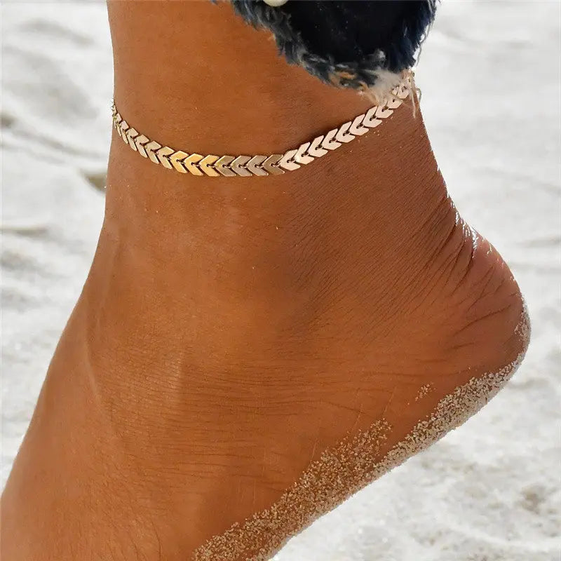 Geometric Ankle Big Circle For Women Foot Anklet Bracet Summer Beach Barefoot Sandals Bracelet Ankle on the leg Female