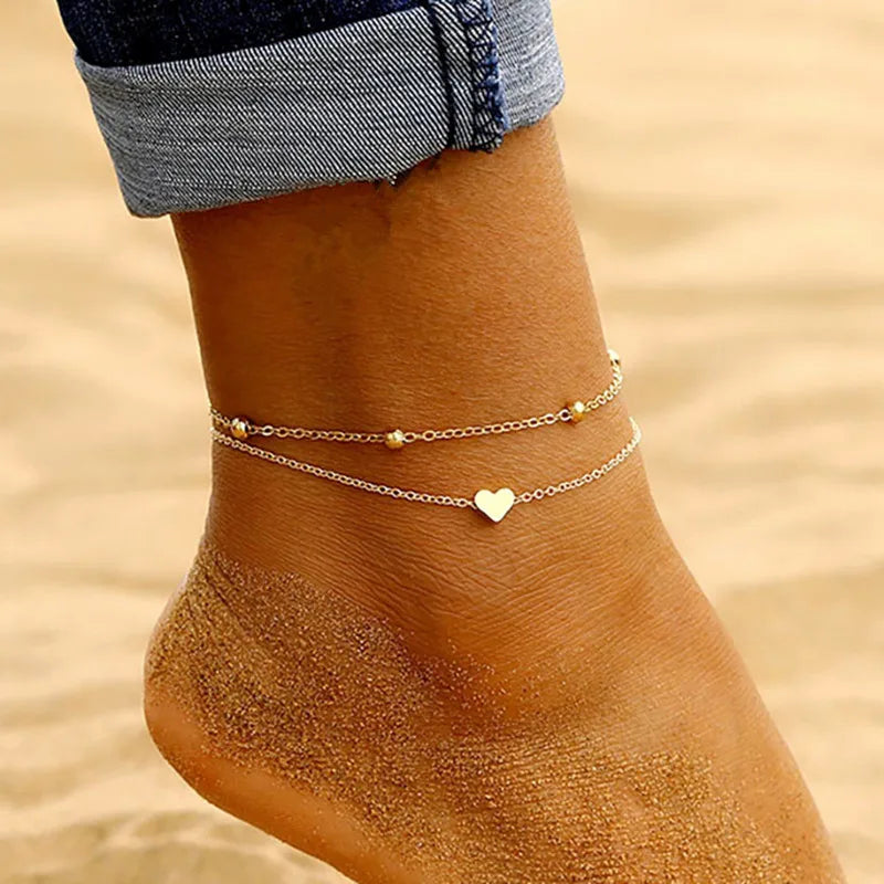 Geometric Ankle Big Circle For Women Foot Anklet Bracet Summer Beach Barefoot Sandals Bracelet Ankle on the leg Female