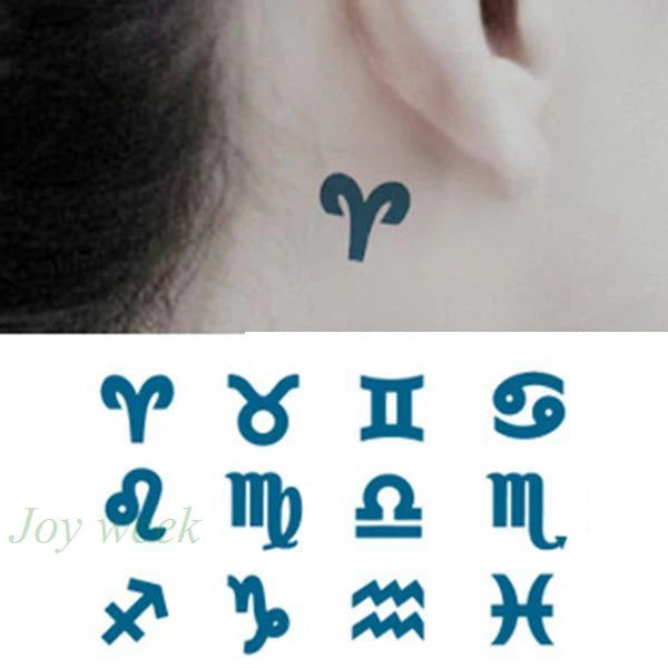 Waterproof Temporary Tattoo Sticker Neck Black Gothic Punk Devil Bull Cross English Letters Flash Tatoo Fake Tatto for Woman Men