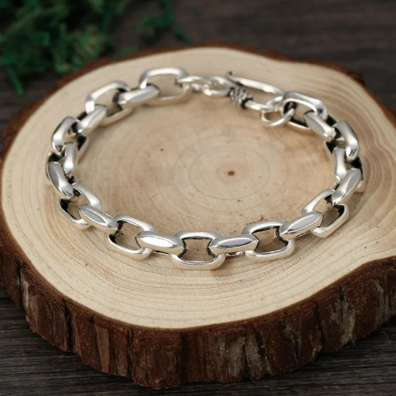 Classic Fashion Keel Bracelet Fish Hook Clasp Mens High Quality Silver Plated Bracelet Maletrend Party Jewelry