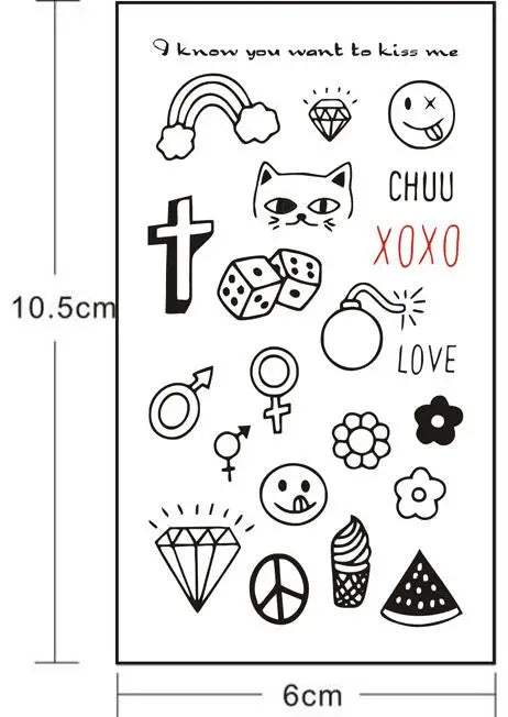 Waterproof Temporary Tattoo Sticker Black Word "angel " English Letters Flash Tatoo Fake Tatto Neck Wrist for Woman Men