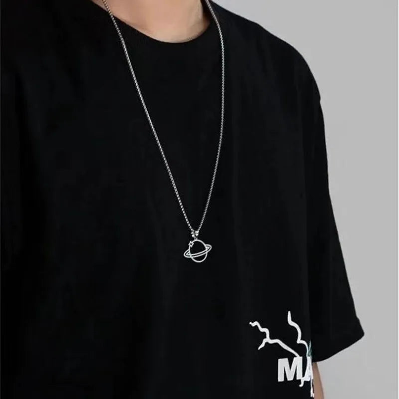 Hollow Cross Pendant Necklace Vintage Gothic  Silver Color Cool Street Style Necklace For Men Women Gift Wholesale Neck Jewelry
