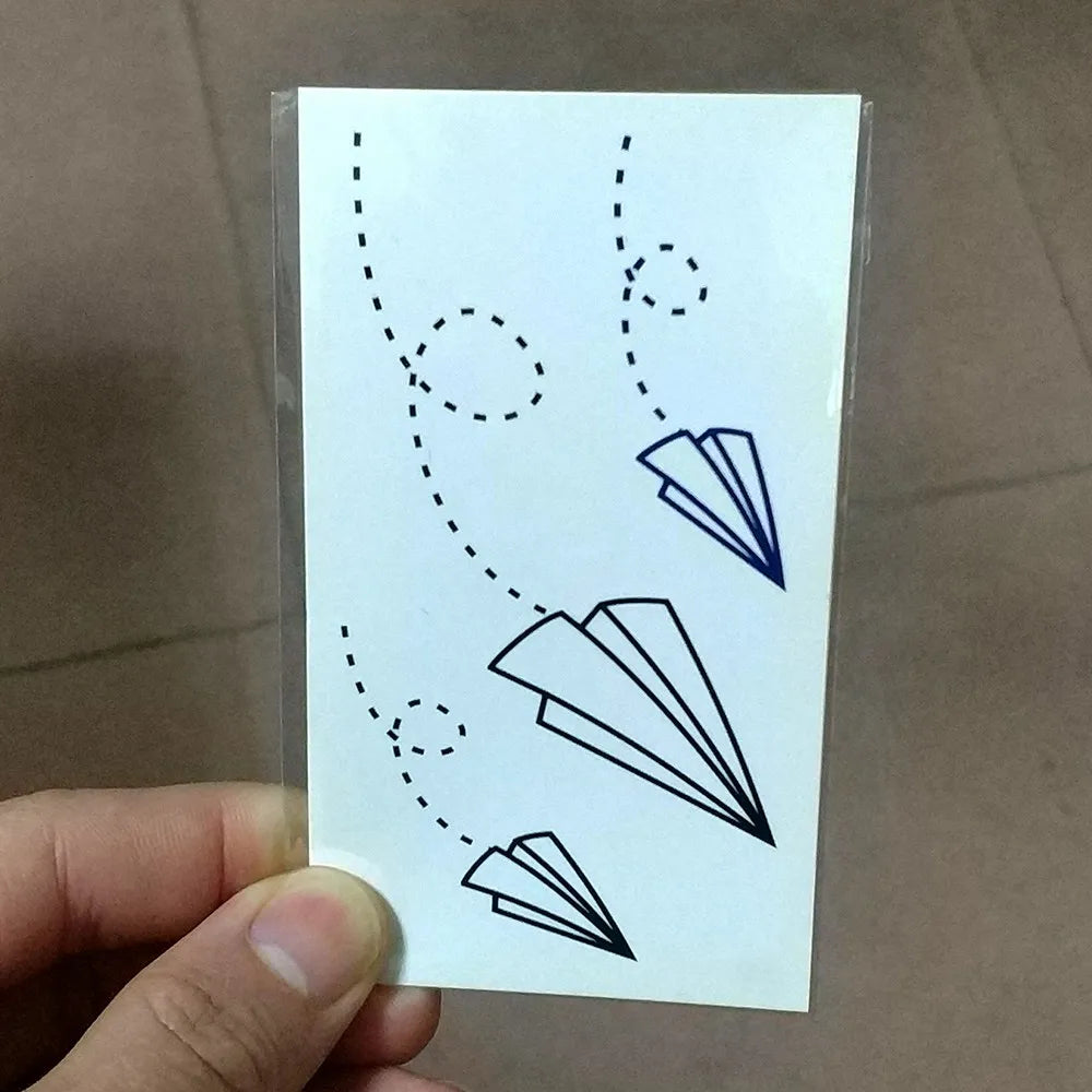 Waterproof Temporary Tattoo Sticker Neck Black Gothic Punk Devil Bull Cross English Letters Flash Tatoo Fake Tatto for Woman Men