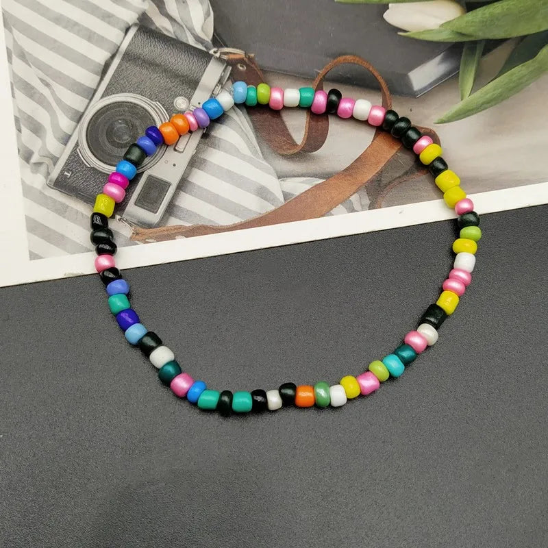 Vintage Colorful Beads Anklet for Women Bracelet on The Leg Butterfly Black White  Ankle Chain Beach Foot Jewelry Dropshipping