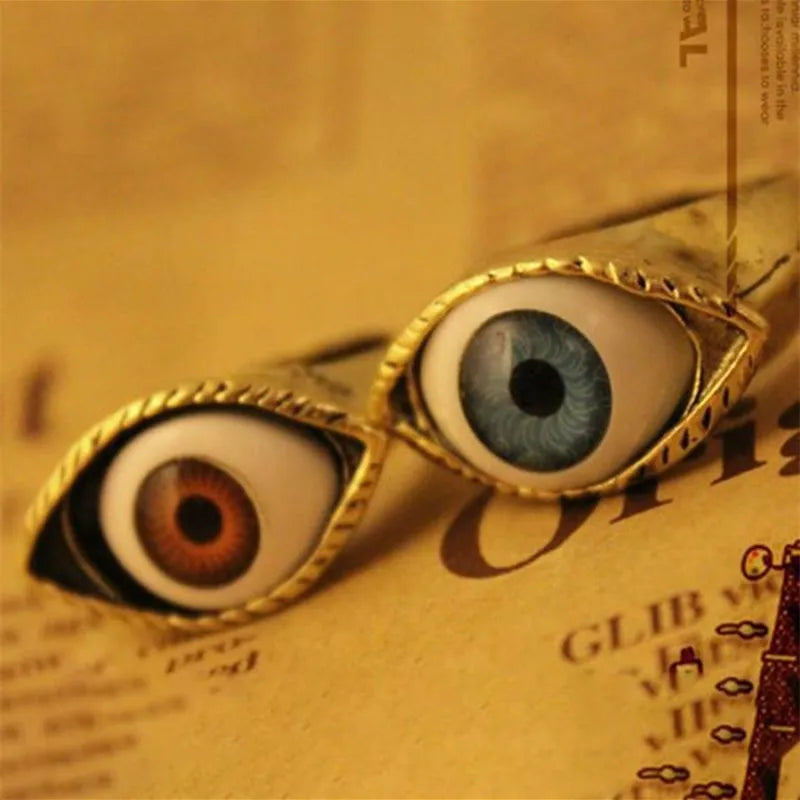 Classic Vintage Turkey Evil Eye Finger Ring Eyeball Punk Goth Jewellery Halloween Gift Fashion Ring for Men Women Wholesale