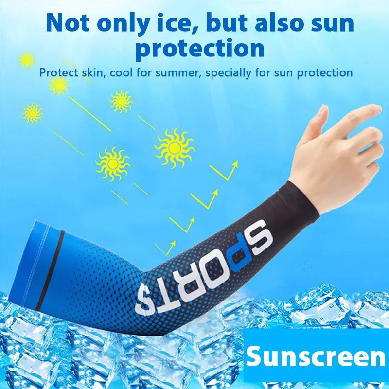 Gloves Sun UV Protection Hand Protector Cover Arm Sleeves Ice Silk Sunscreen Sleeves Outdoor Arm Cool Sport Cycling Sleeves