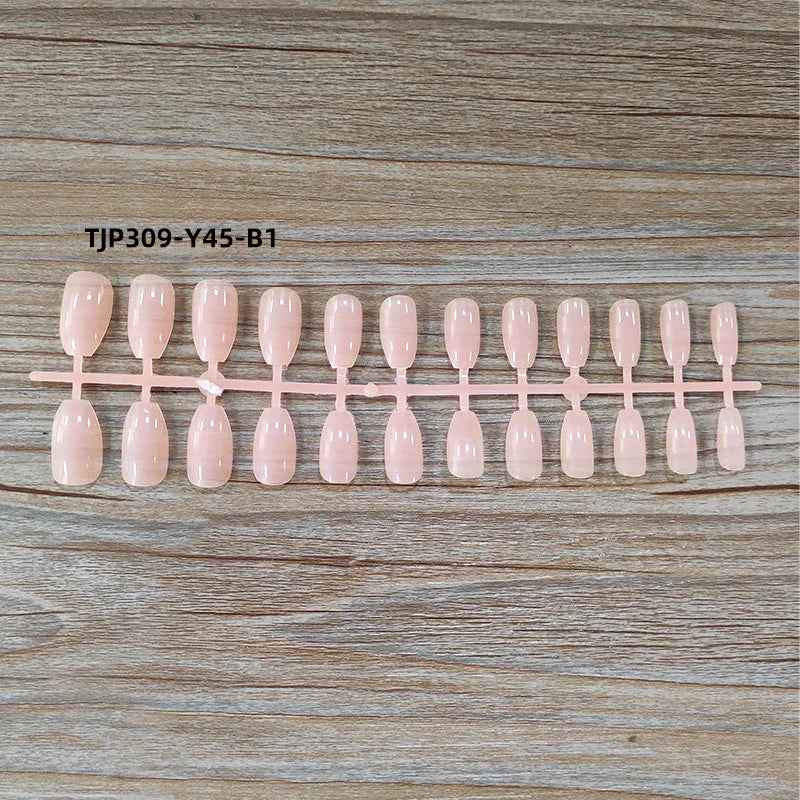 24Pcs/Set White French Press on Fake Nails Full Cover Artificial Wearable Nail Beauty Tips Naked French White False Nails Art