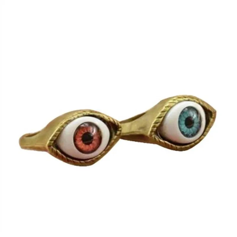 Classic Vintage Turkey Evil Eye Finger Ring Eyeball Punk Goth Jewellery Halloween Gift Fashion Ring for Men Women Wholesale