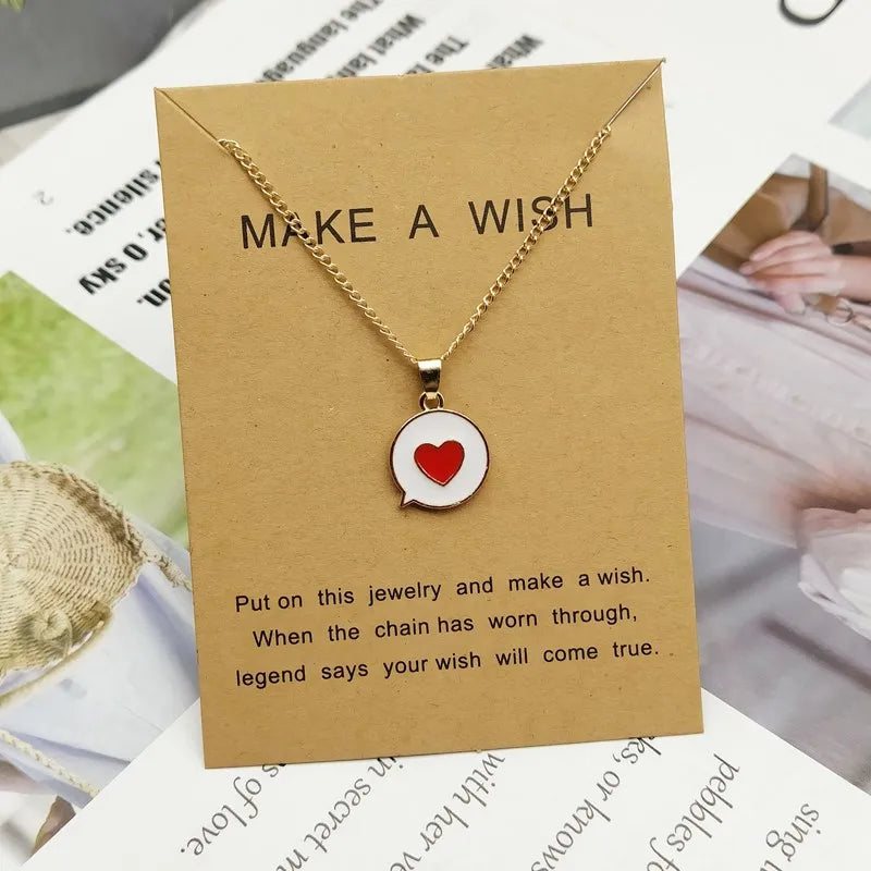 Romantic Sweet  Simple Heart Shape Pendant Link Chain Necklaces for Women Girls Wedding Engagement Accessories Jewelry Wholesale