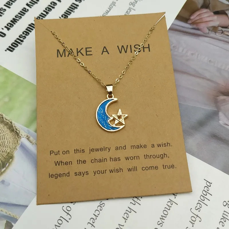 Choker Necklace Enamel Star Moon Planet Pendant Necklaces for Women Gifts Collares Collier Ketting Jewelry Wholesale dropshippi