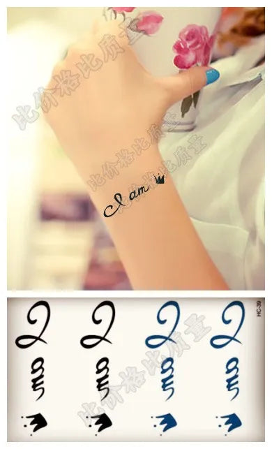 Waterproof Temporary Tattoo Sticker Black Word "angel " English Letters Flash Tatoo Fake Tatto Neck Wrist for Woman Men