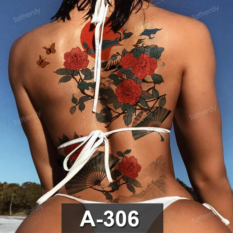men's tattoo body art full back large temporary tattoos for men women fake tattoo lion king tiger dragon snake sexy tatoo big