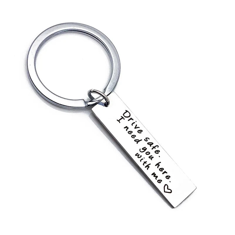 Stainless Steel Drive Safe Hand I Love You Car Motorcycle Wing Metal Fashion Popular Keychain Family Key Ring Popular Small Gift