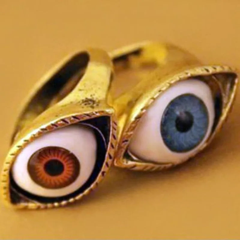 Classic Vintage Turkey Evil Eye Finger Ring Eyeball Punk Goth Jewellery Halloween Gift Fashion Ring for Men Women Wholesale