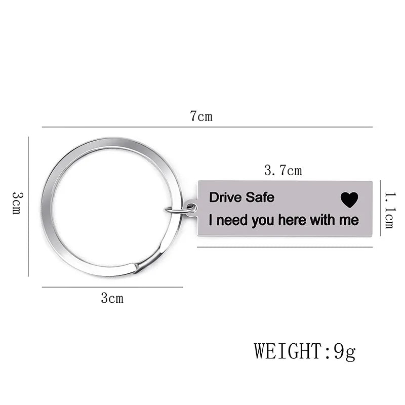 Stainless Steel Drive Safe Hand I Love You Car Motorcycle Wing Metal Fashion Popular Keychain Family Key Ring Popular Small Gift