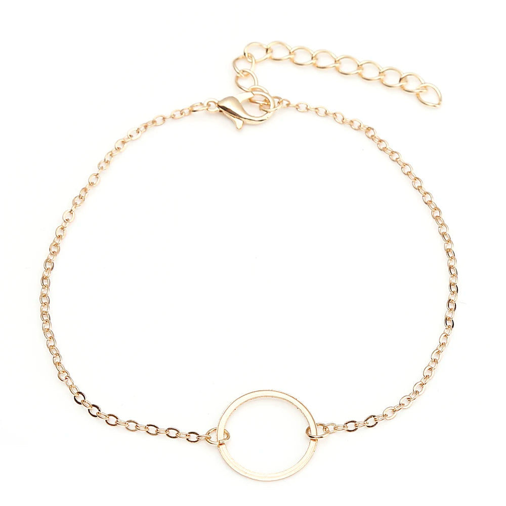 Geometric Ankle Big Circle For Women Foot Anklet Bracet Summer Beach Barefoot Sandals Bracelet Ankle on the leg Female
