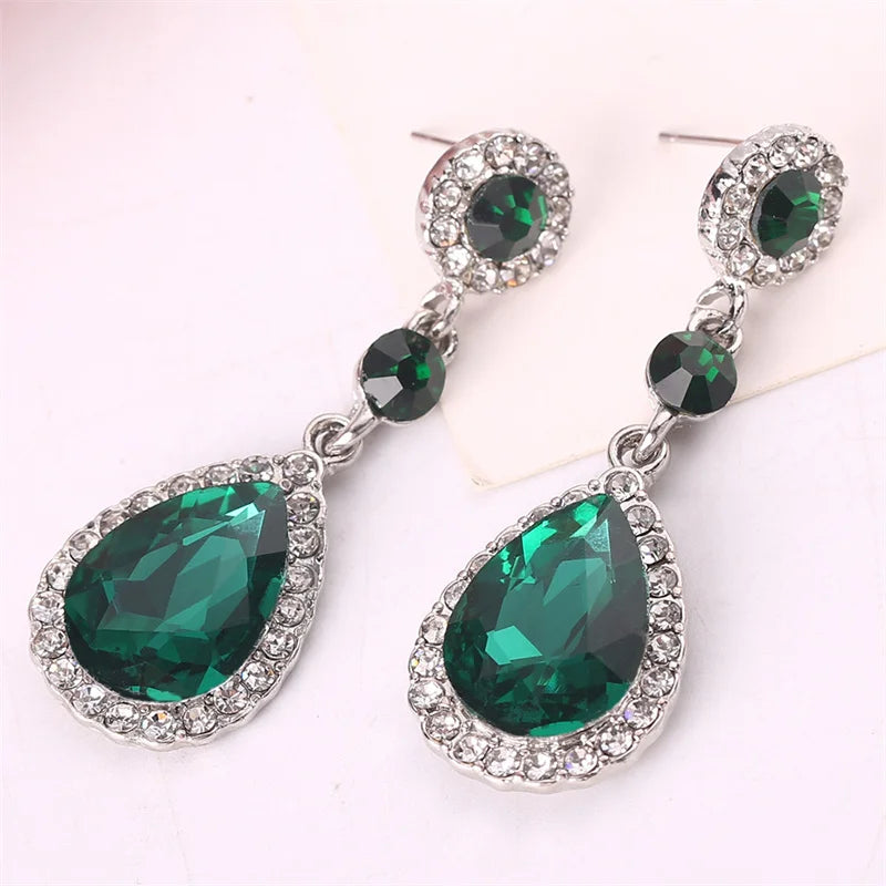 New Crystal Long Hanging Earrings for Women Water Drop Personality Luxury Drop Earrings Wedding Ear Jewelry bijoux femme luxe