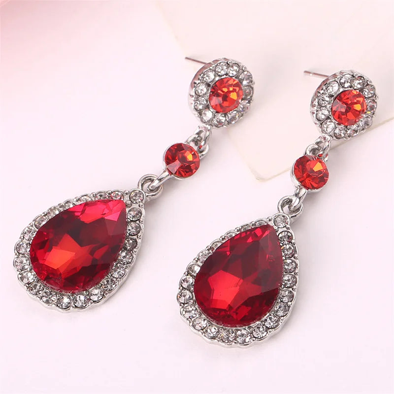 New Crystal Long Hanging Earrings for Women Water Drop Personality Luxury Drop Earrings Wedding Ear Jewelry bijoux femme luxe