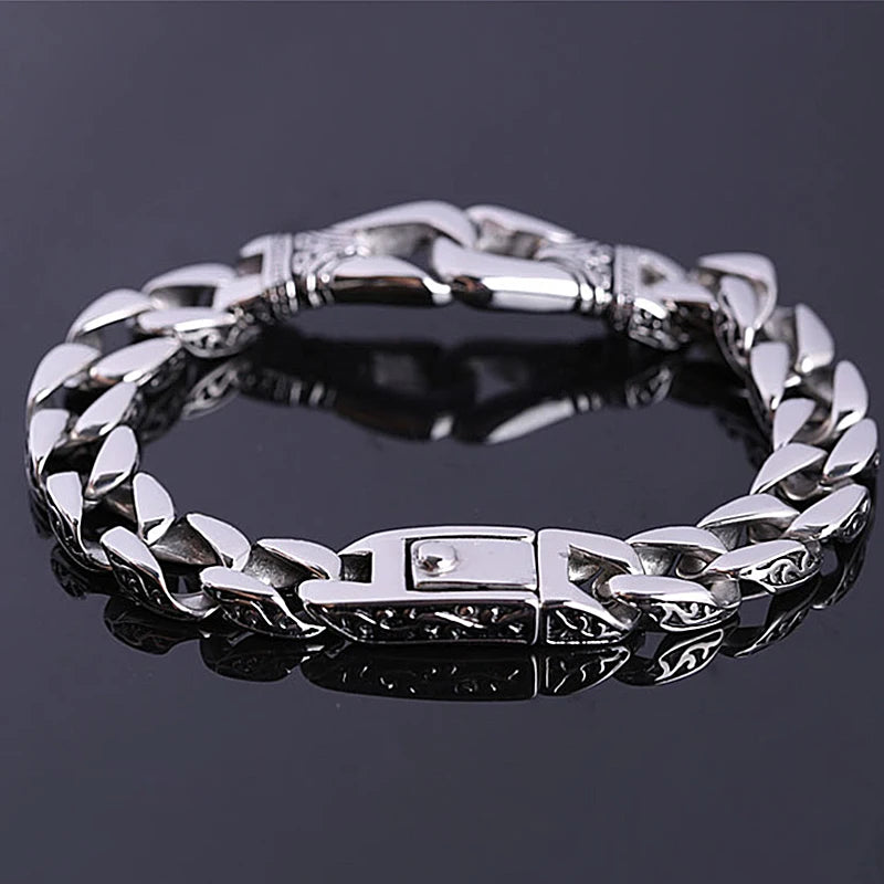 Classic Fashion Keel Bracelet Fish Hook Clasp Mens High Quality Silver Plated Bracelet Maletrend Party Jewelry