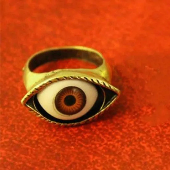 Classic Vintage Turkey Evil Eye Finger Ring Eyeball Punk Goth Jewellery Halloween Gift Fashion Ring for Men Women Wholesale