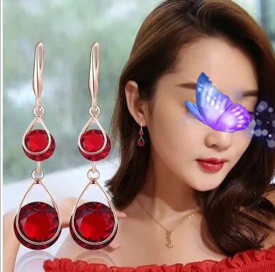 Classic Water Drop Earrings For Women Vintage Bohemian Teardrop Stones AAA+CZ Drop Earring Long Ethnic Jewelry