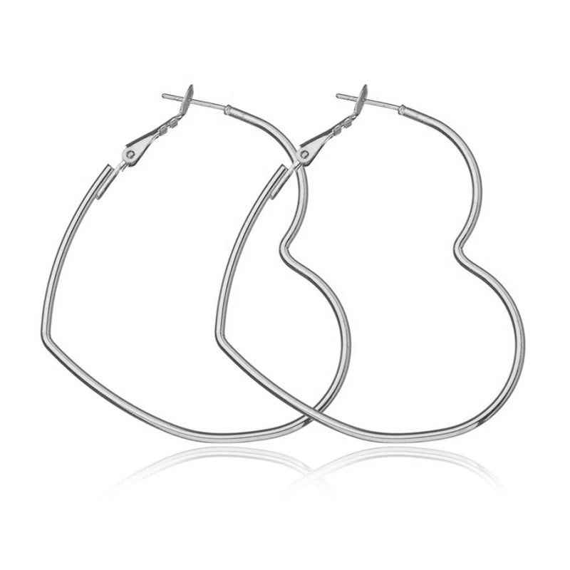 Big Circle Smooth 4cm 6cm 7cm 8cm Women Gold Hyperbole Metal Large Hoop Earrings Brand New High Quality Ear Jewelry Gift Aros