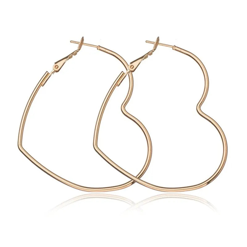 Big Circle Smooth 4cm 6cm 7cm 8cm Women Gold Hyperbole Metal Large Hoop Earrings Brand New High Quality Ear Jewelry Gift Aros