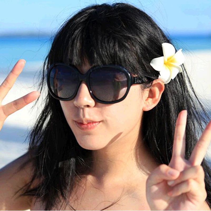 Sunny Bright Plumeria Seashore Flower Foam Hair Clips 3 Sizes Barrettes Hairwear Kids Women Hair Accessories