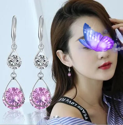 Classic Water Drop Earrings For Women Vintage Bohemian Teardrop Stones AAA+CZ Drop Earring Long Ethnic Jewelry
