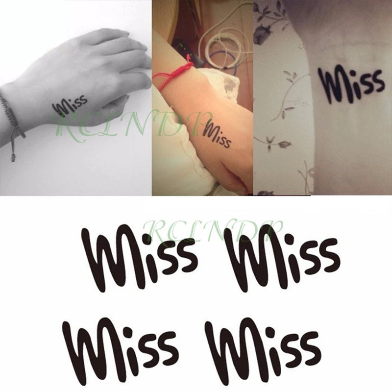 Waterproof Temporary Tattoo Sticker Black Word "angel " English Letters Flash Tatoo Fake Tatto Neck Wrist for Woman Men