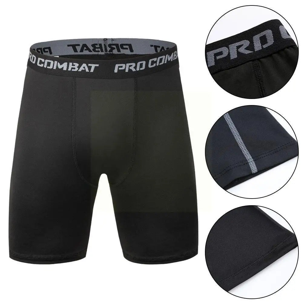 Men's Leggings Compression Pants Sports Tights Basketball Quick-drying Fitness Training Shorts Running Five-point Pants Bottoms