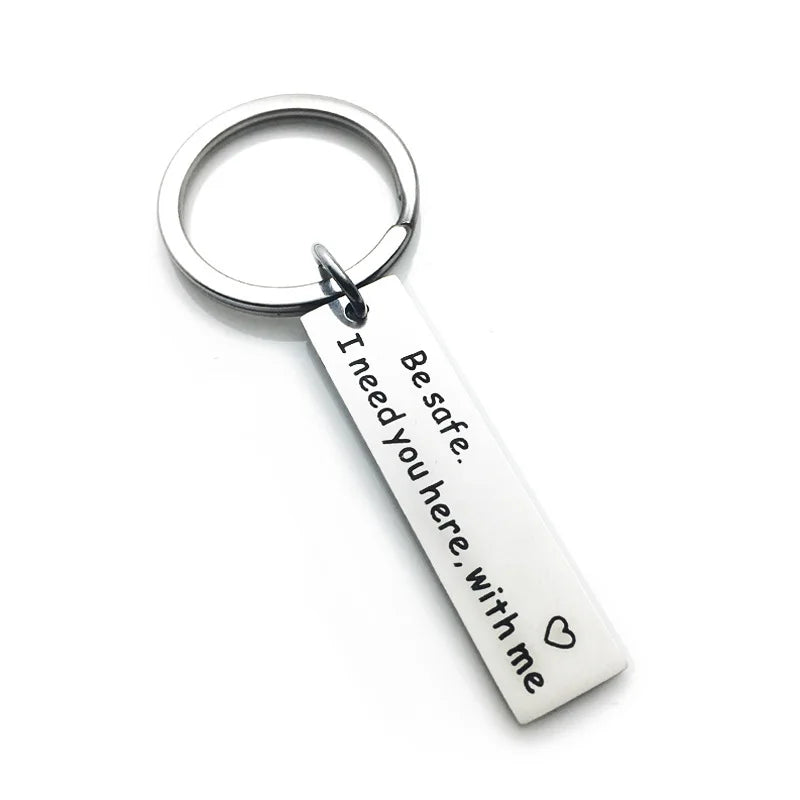 Stainless Steel Drive Safe Hand I Love You Car Motorcycle Wing Metal Fashion Popular Keychain Family Key Ring Popular Small Gift