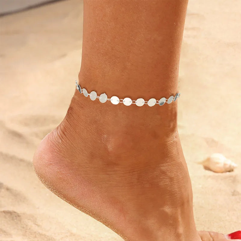 Vintage Beach Foot Anklet For Women Bohemian Female Anklets Summer Bracelet On the leg Jewelry