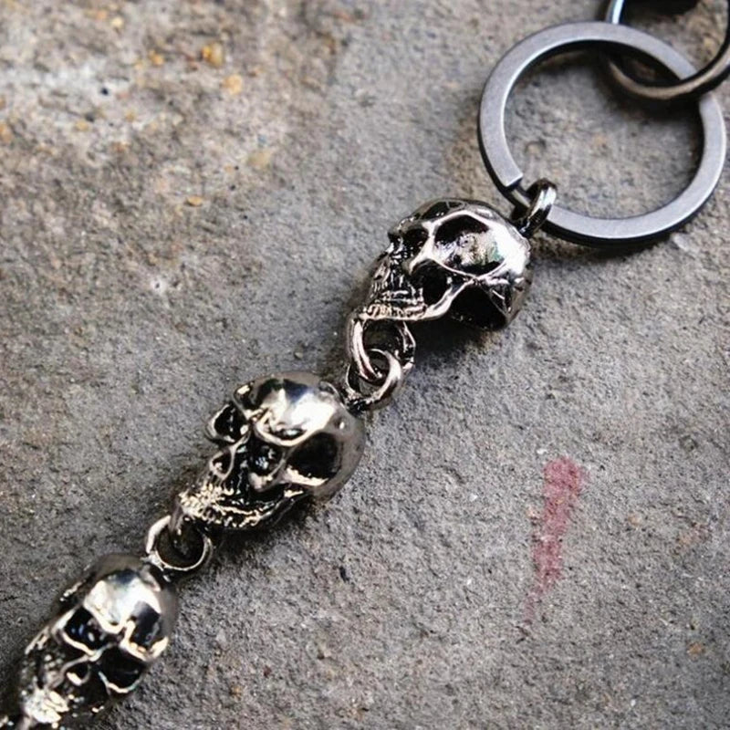 Slim Heavy Waist Chain Men Skull Keychain Wallet Chain Gothic Biker Fashion Accessories