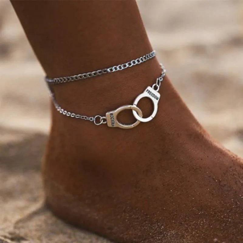 Vintage Beach Foot Anklet For Women Bohemian Female Anklets Summer Bracelet On the leg Jewelry