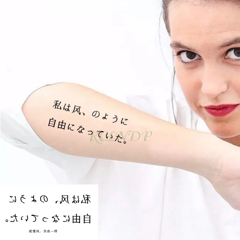 Waterproof Temporary Tattoo Sticker Black Word "angel " English Letters Flash Tatoo Fake Tatto Neck Wrist for Woman Men