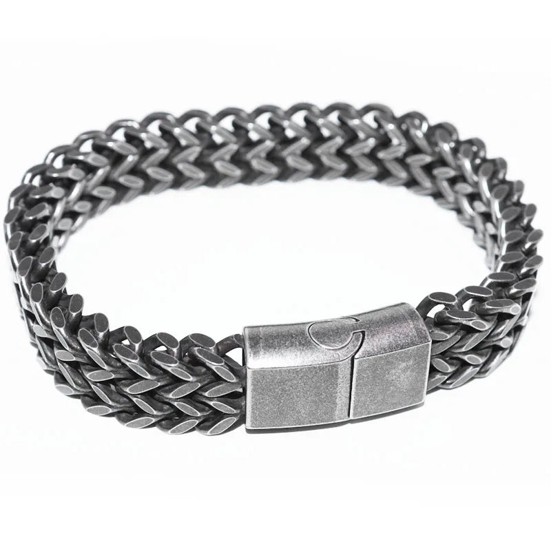 Classic Fashion Keel Bracelet Fish Hook Clasp Mens High Quality Silver Plated Bracelet Maletrend Party Jewelry