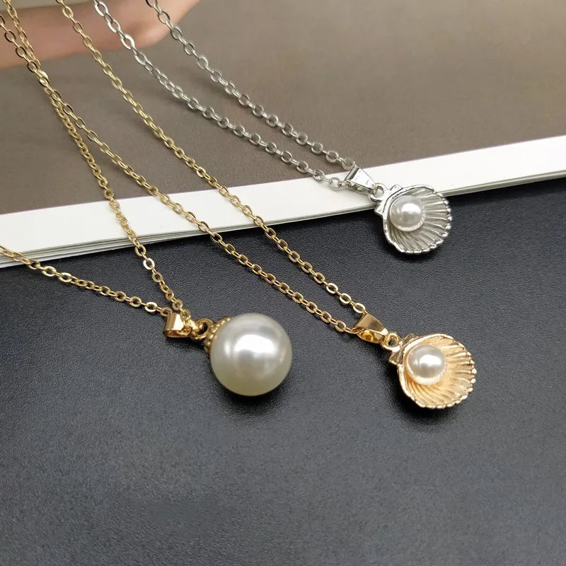 Trendy Fashion  Shell Imitation Pearl Pendant Necklace For Women Fashion Collar Neck Jewelry Wholesale Dropshipping